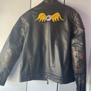 NWOT Men’s Authentic Leather Von Dutch Biker Jacket